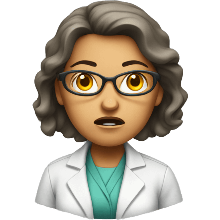 Angry female scientist  emoji