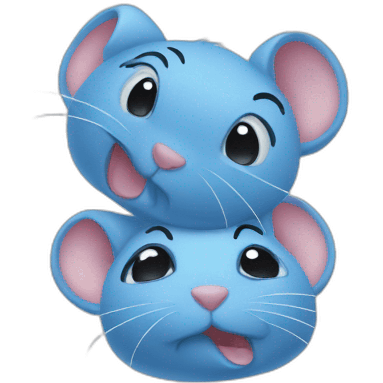 Three blue mice emoji