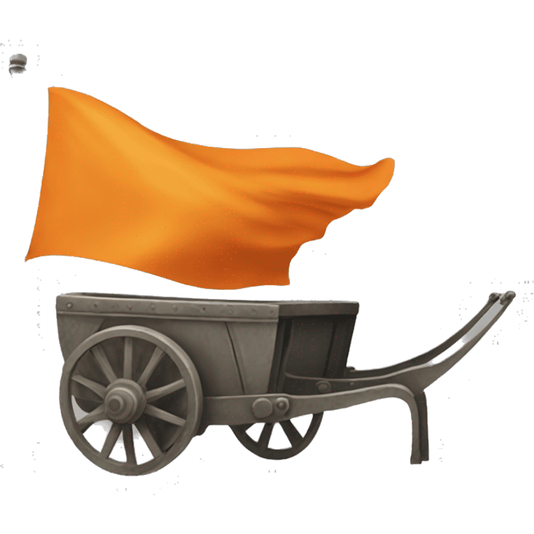 A chariot haing orange flag  emoji