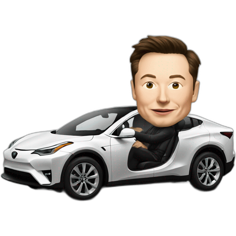 Elon Musk driving Toyota emoji