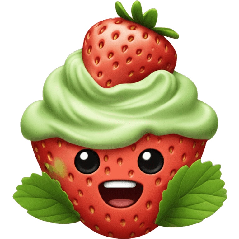 Strawberry matcha  emoji