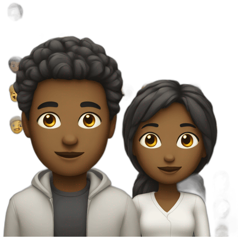 Black woman with white man emoji