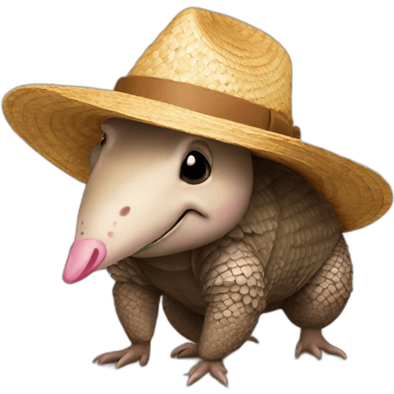 Armadillo with a straw hat emoji