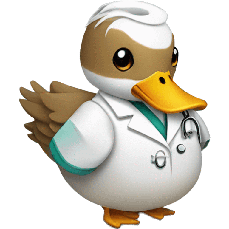 duck with doctor coat on emoji