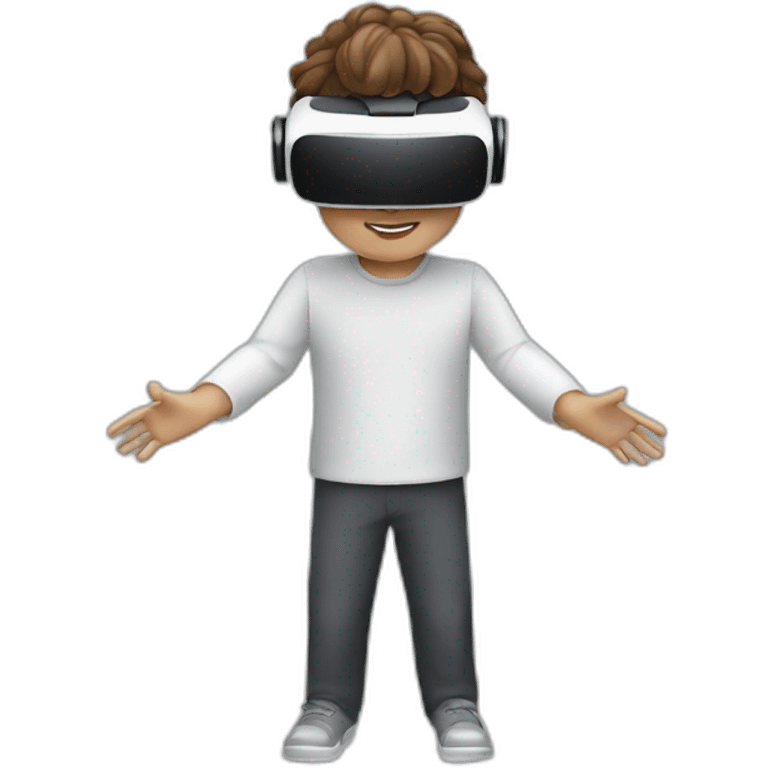 person wearing meta virtual reality goggles emoji