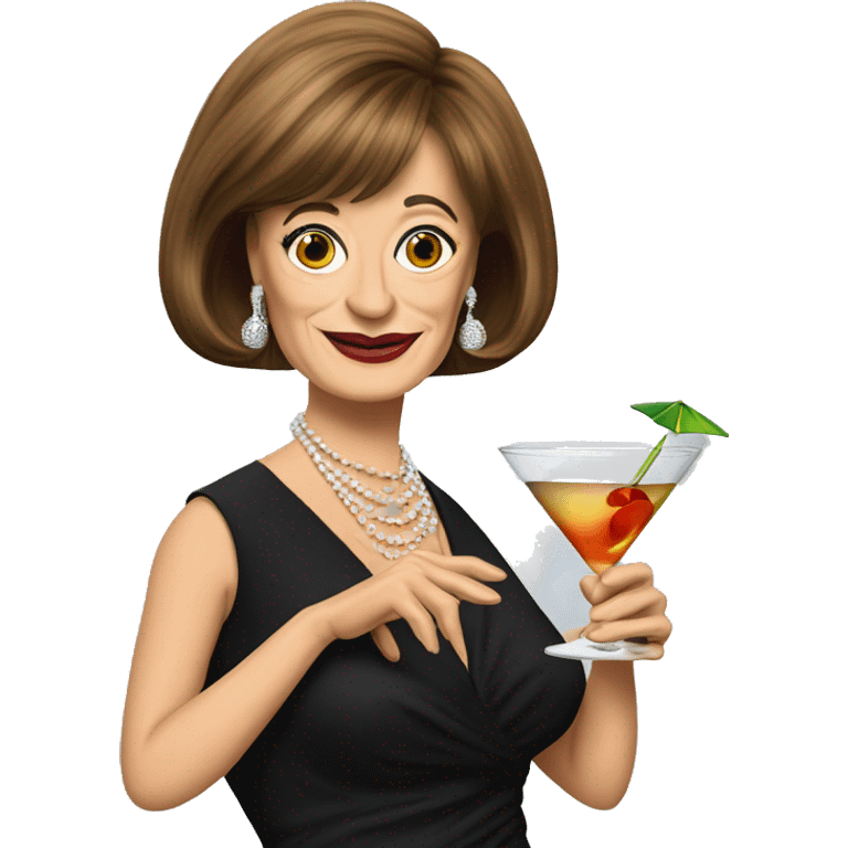 Patti Lupone holding a martini glass emoji