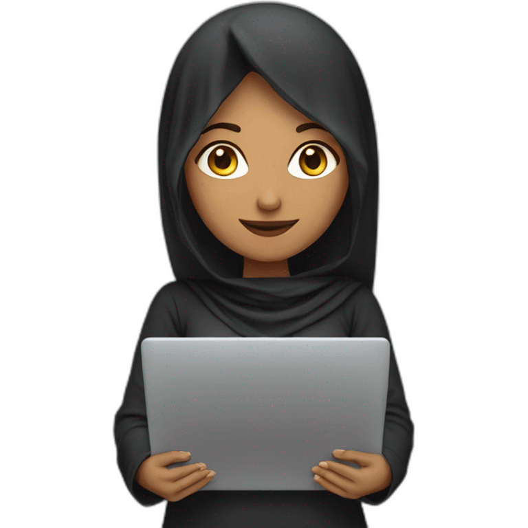 IT arabic women holding laptop emoji