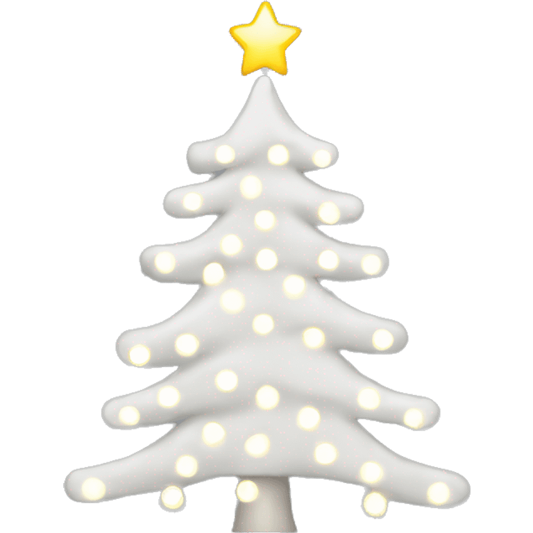 white christmas tree with christmas lights emoji