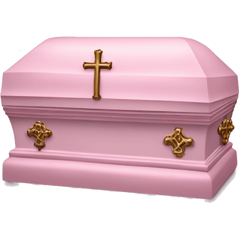 Light pink gothic casket with cross emoji