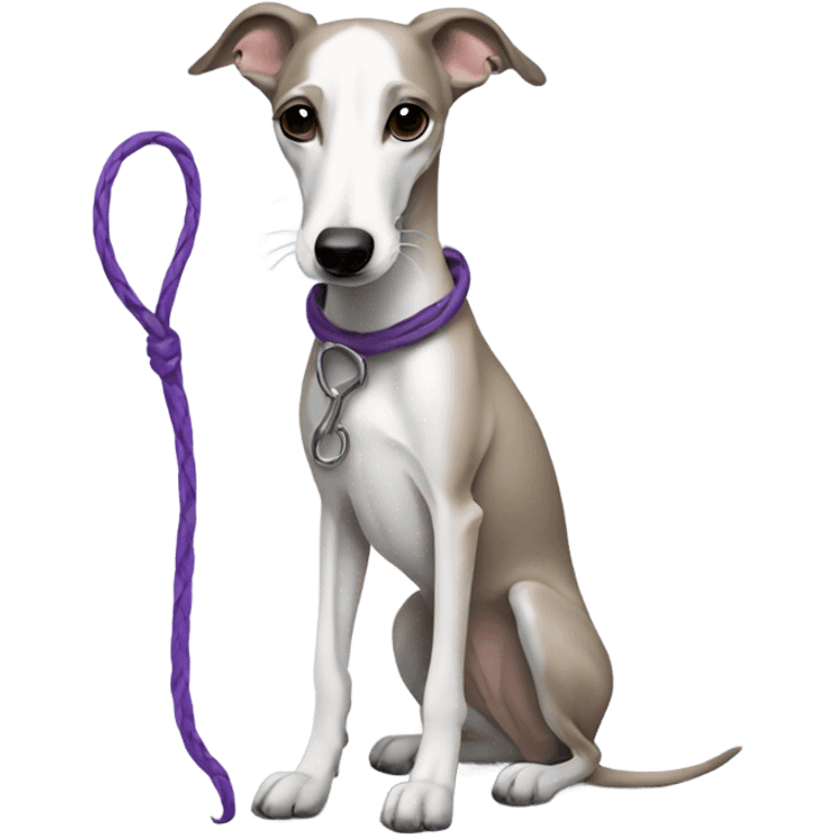 Whippet with a whip emoji