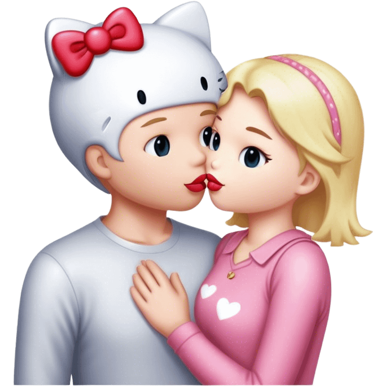 hello kitty kissing her bf emoji