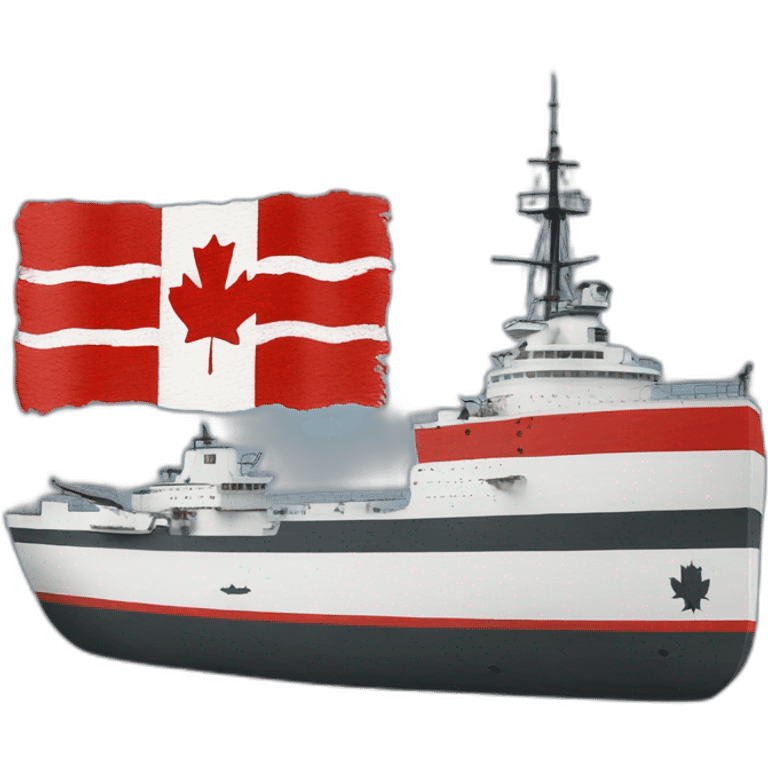 hmcs haida museum with canada flag paint emoji