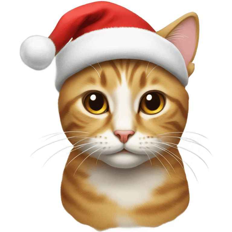 Cat with Christmas hat emoji