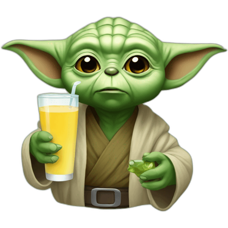 Yoda drinks bear emoji