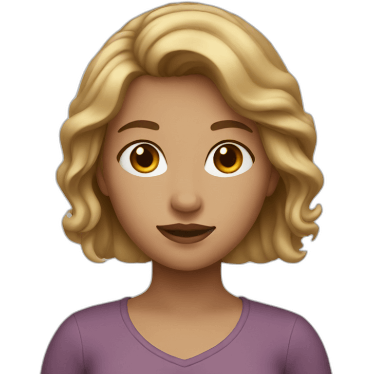 Girl with Brown and blonde hair emoji