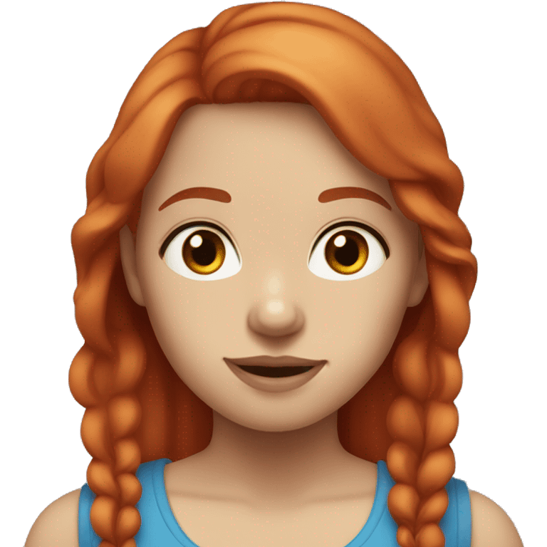 Red hair girl with blue eyes and light skin emoji