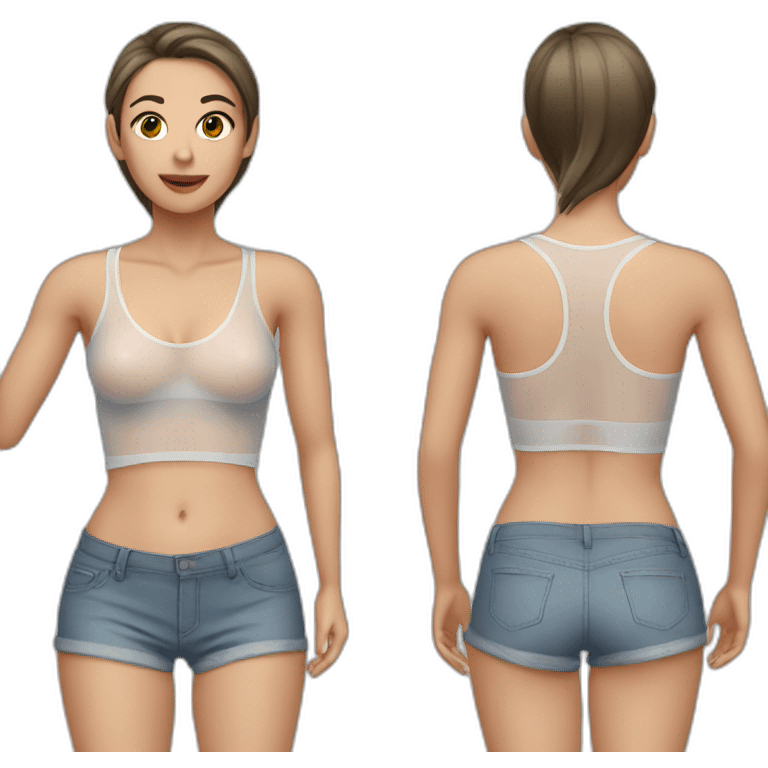 Body view of Female with a see-through top emoji