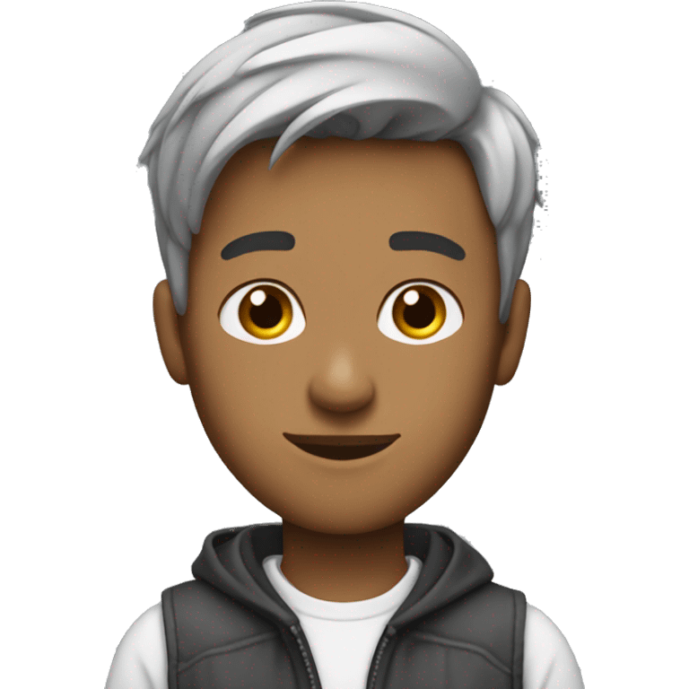 Create an 17-year-old apprentice looking like some famouse emoji