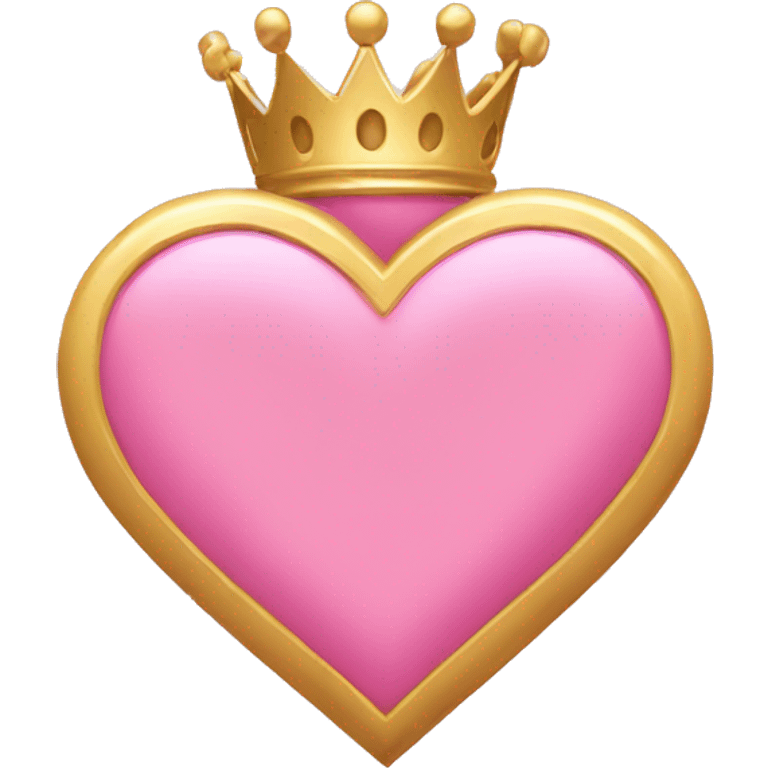 Pink heart with pink and gold crown emoji