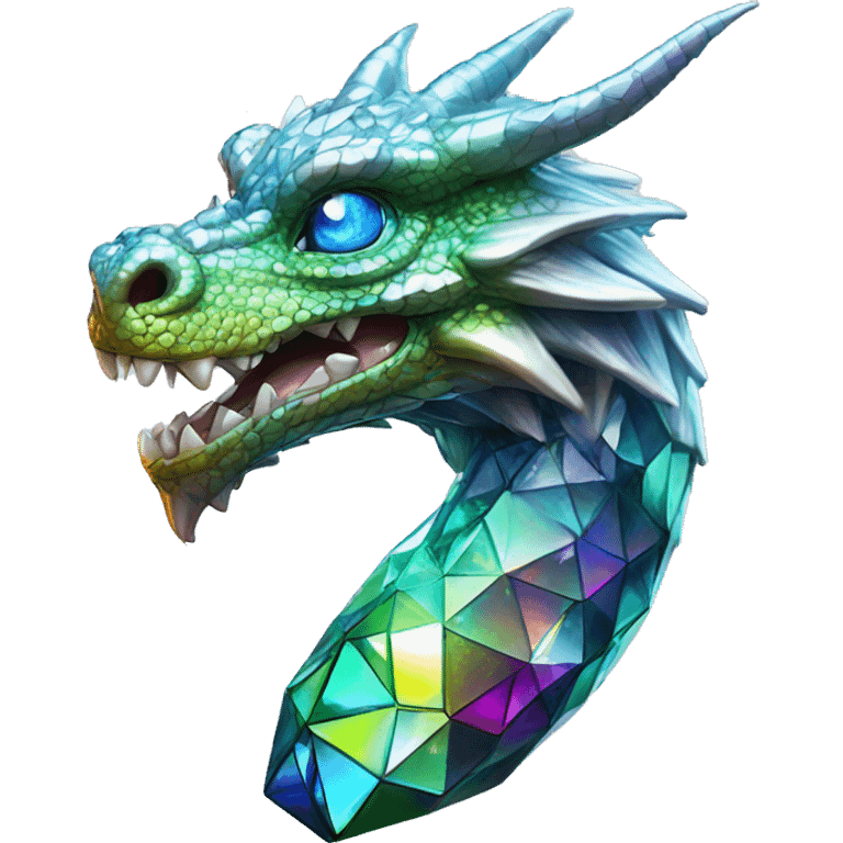 56-carat iridescent diamond crystal dragon emoji