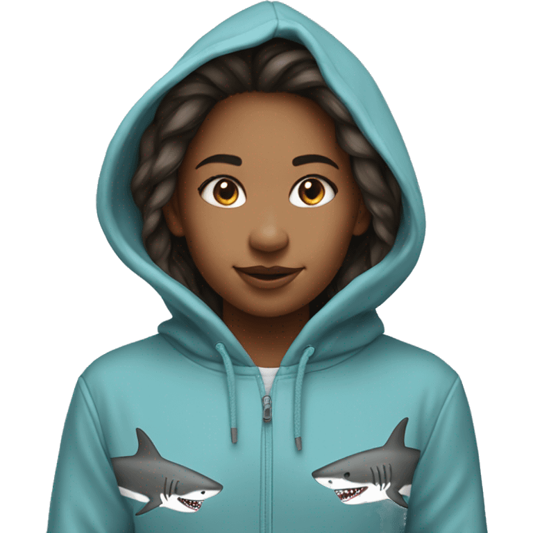 Shark hoodie on girl emoji