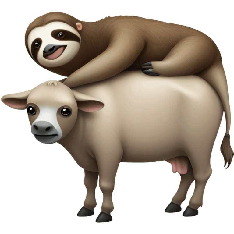 Sloth riding a cow emoji