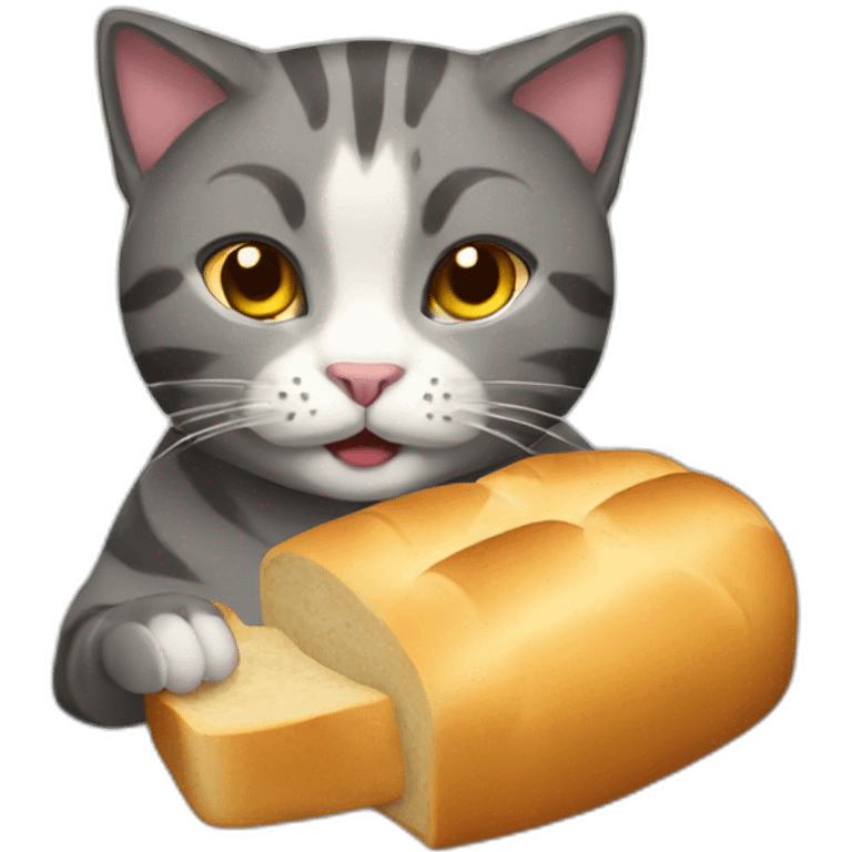 cat eat bread emoji