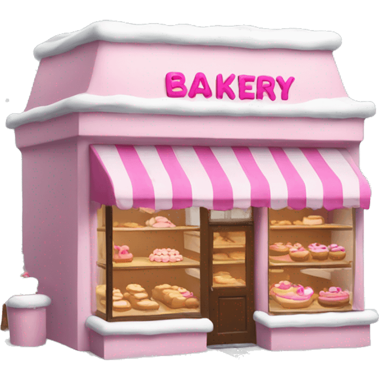 Bakery at Christmas with pink accents emoji