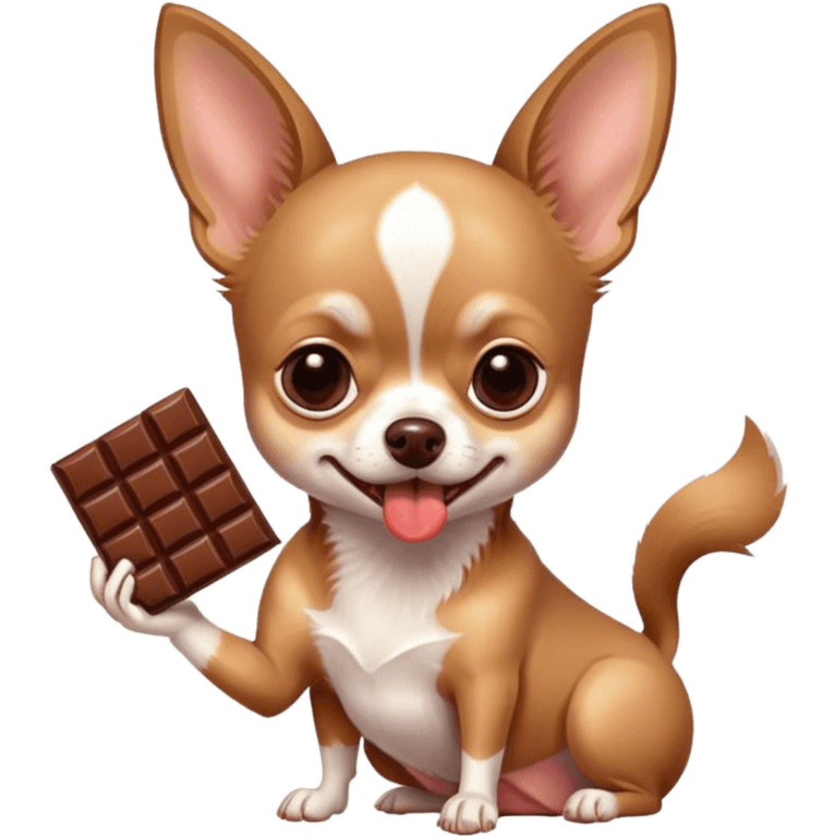  Chihuahua eating chocolate  emoji