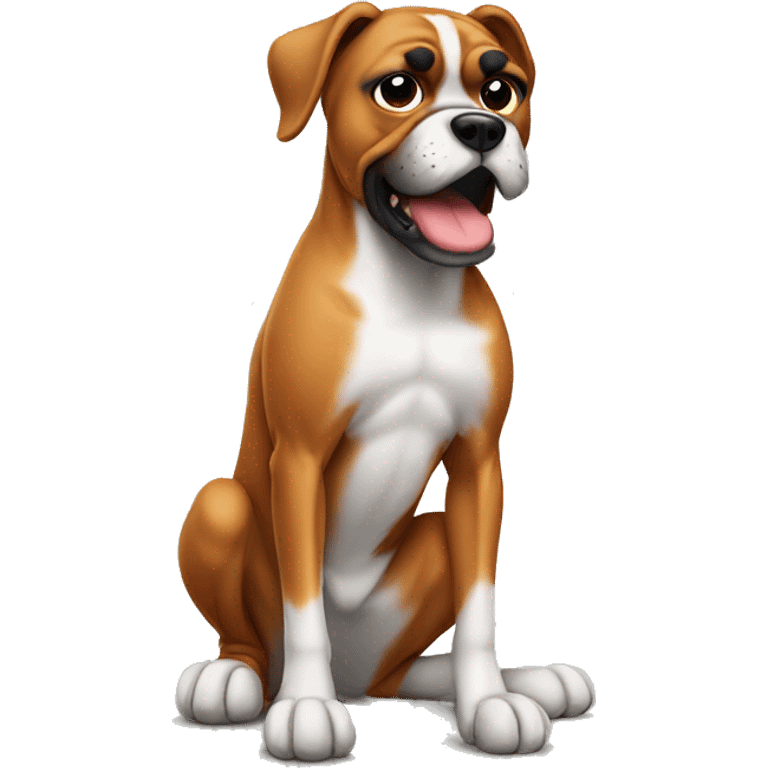 Dog boxer farting emoji