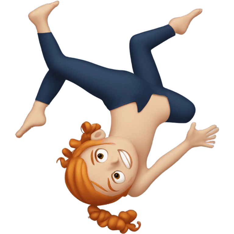 ginger girl doing a back flip emoji