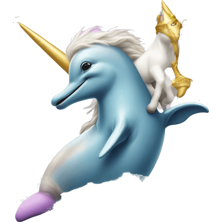 dolphin riding a unicorn  emoji