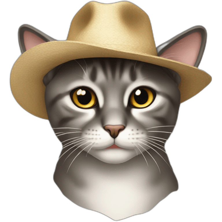 chat siamois +chapeau emoji