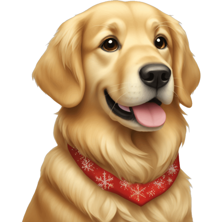 Christmas golden retriever  emoji