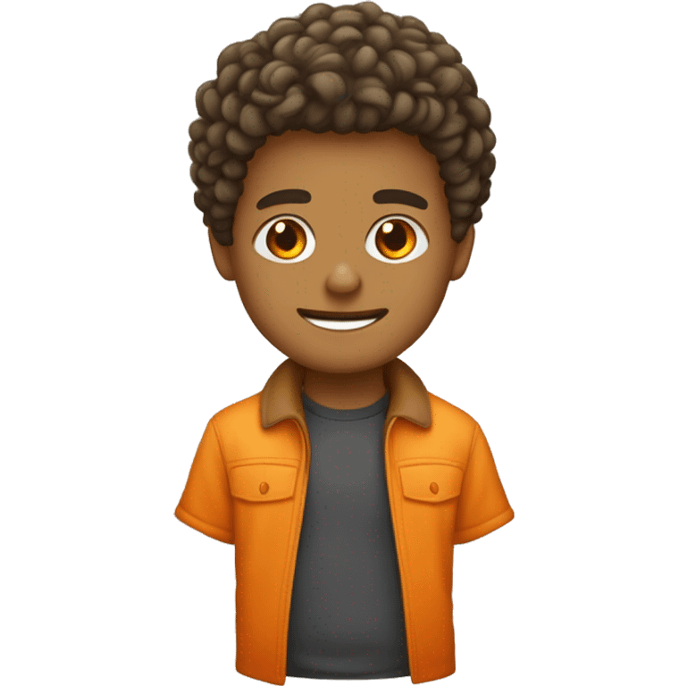 menino cabelo bege cor de pele bege roupa laranja emoji