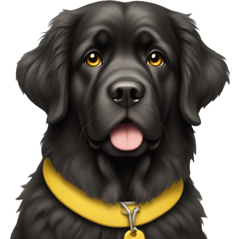 Newfoundland with yellow collar emoji