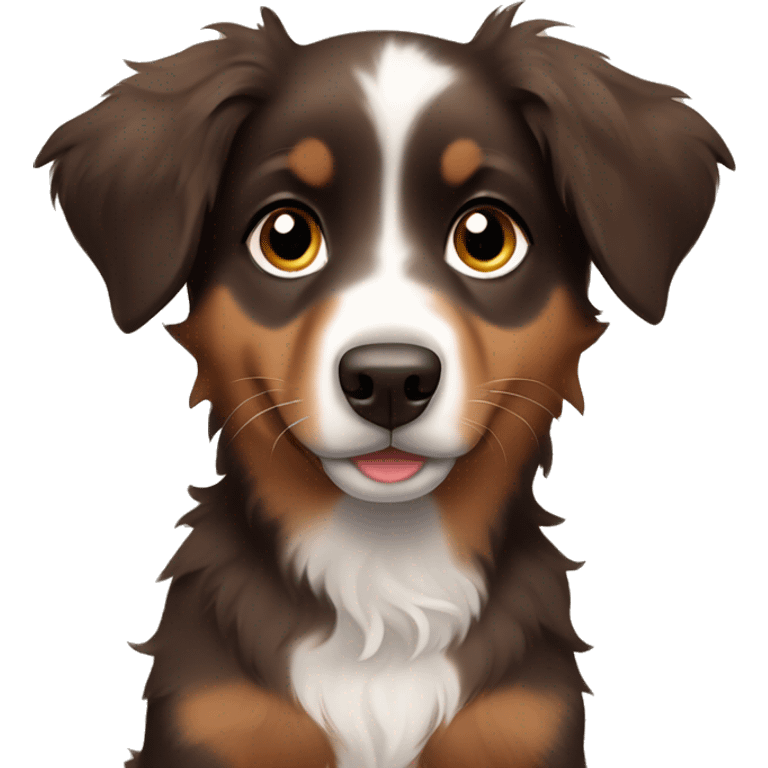 Brown Australian shepherd puppy emoji