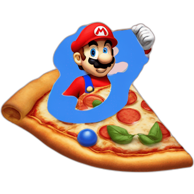 Mario qui mange une pizza emoji