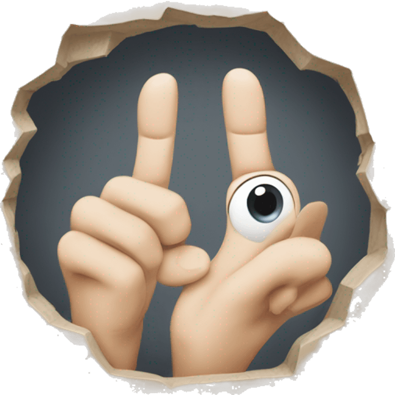 An elongated hole with the hands, with fingers indicating towards one end and the thumbs to the other emoji