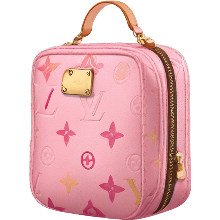 Louis Vuitton cosmetic bag pink emoji