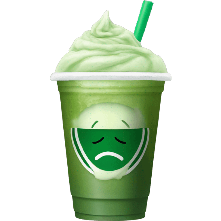 Iced matcha in a Starbucks cup emoji