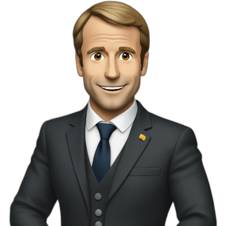 Macron boit une bière  emoji