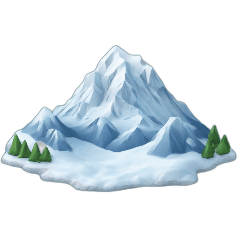 snowy mountain on blue background emoji