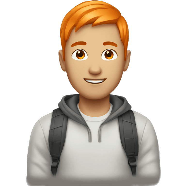 create an asian guy that has orange hair emoji