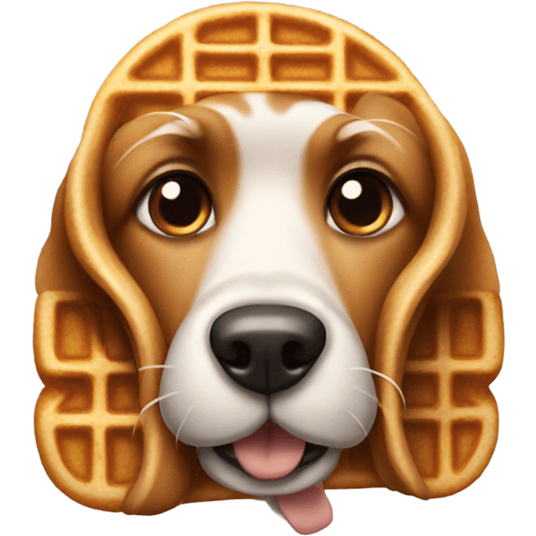 Dog with a waffle emoji