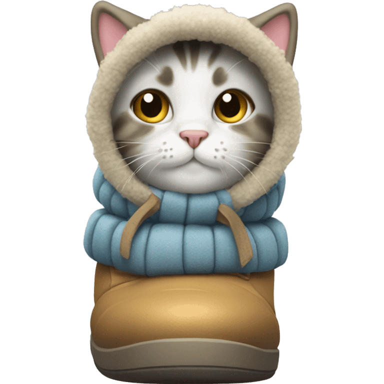 Cat wearing snow boots emoji