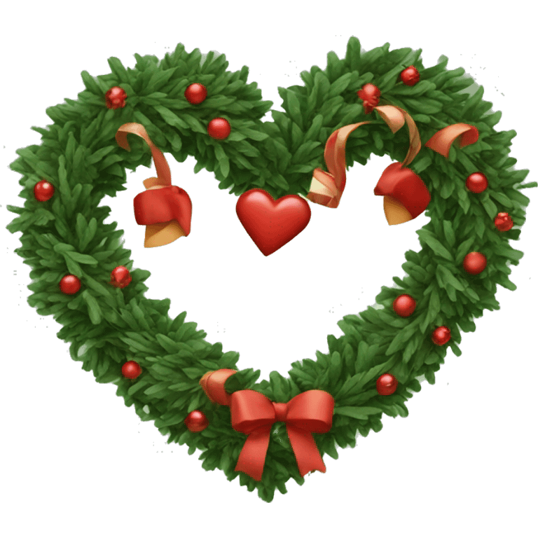 heart made from a christmas wreath emoji