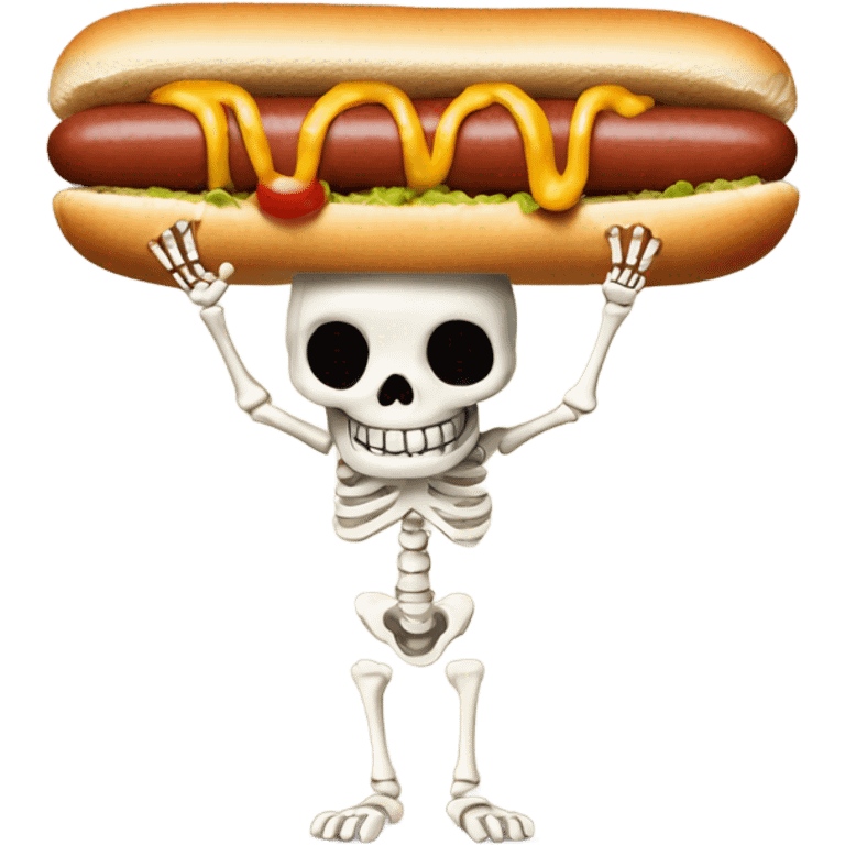 Skeleton hot dog emoji