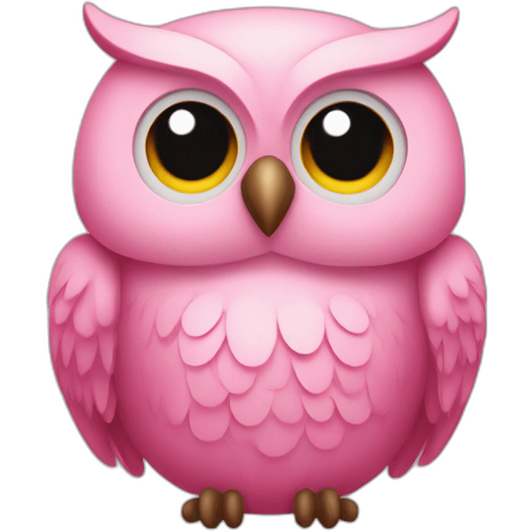 a pink owl blinking emoji