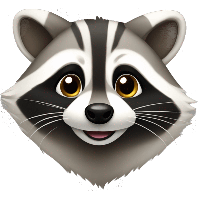 a cute raccoon winking emoji